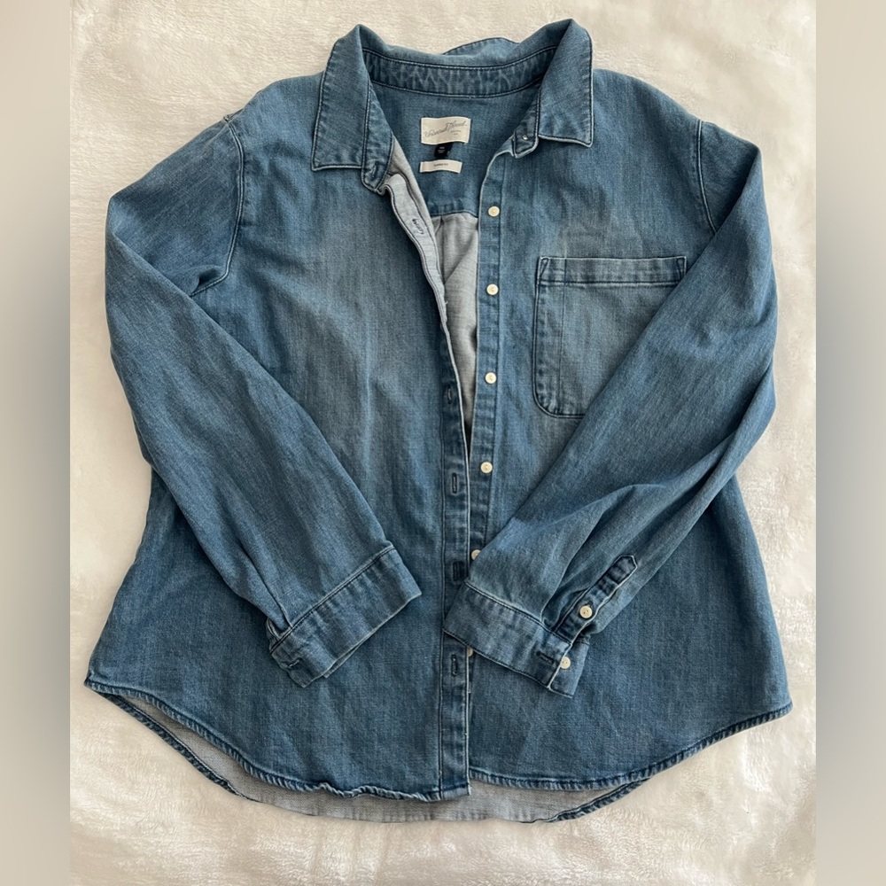 Women’s denim shirt jacket shacket size XXL